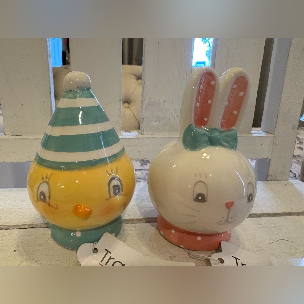 Cute Ceramic Chick and Bunny Figurines